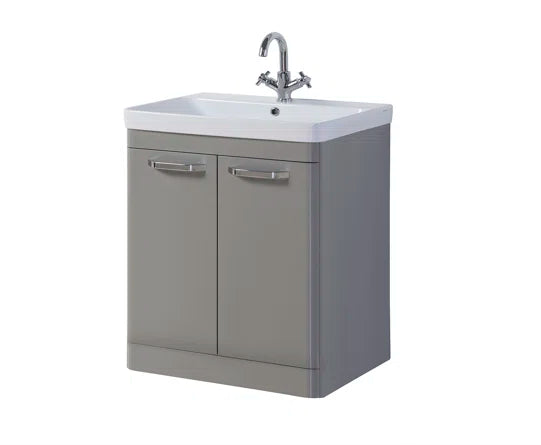 Olsa Floor Standing Basin Vanity Unit With 2 Doors - Slate Grey 800mm