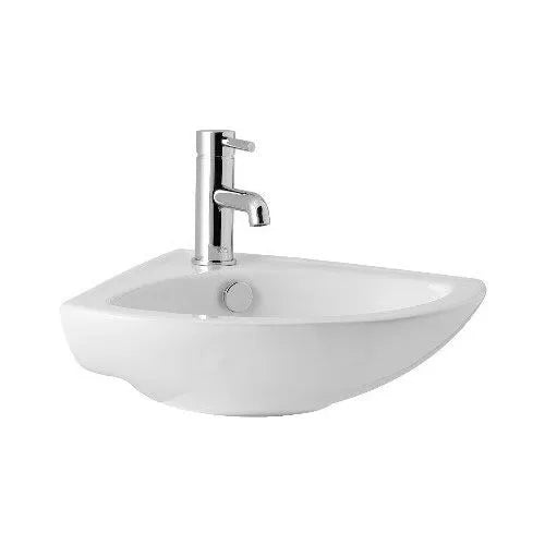 Corner Compact Basin With Tap Hole - 410mm