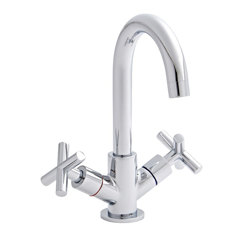 Crystal Mono Basin Mixer Tap With Click Waste - Chrome