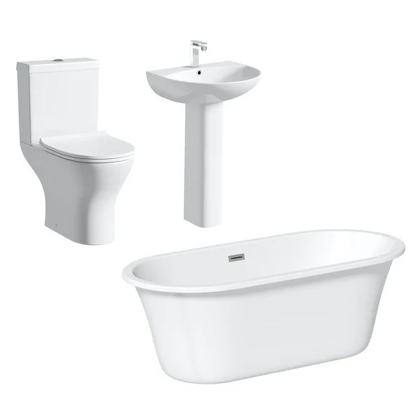 Free Standing Bath Suite With Toilet & Basin