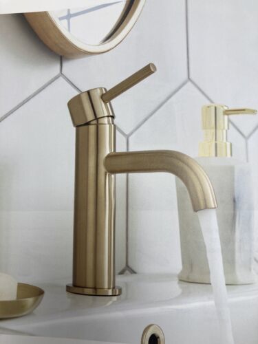 Veto Mono Hi-Rise Basin Mixer Tap - Brass