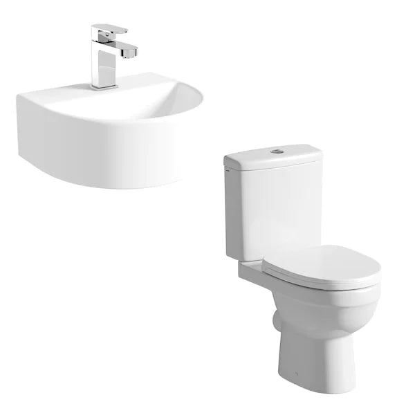 Mayfield Toilet & Wall Hung Basin - Compact Set