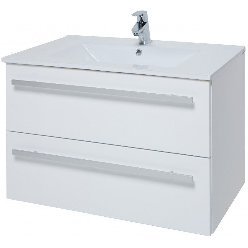 Milan Wall Mounted 2 Drawer Unit & Basin - 800mm