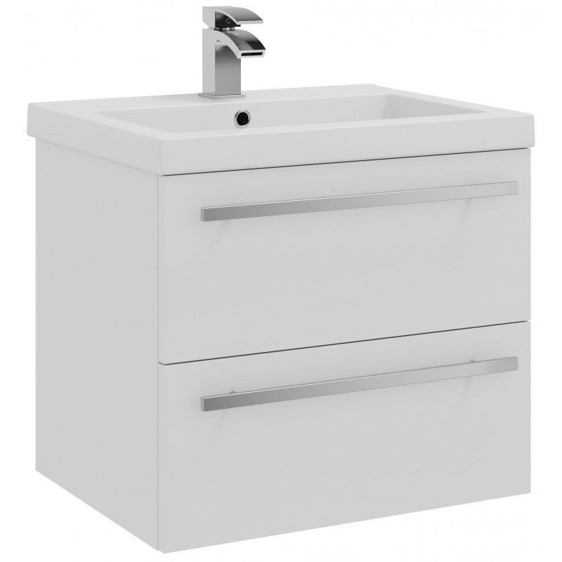 Milan Wall Mounted 2 Drawer Unit & Basin - 600mm