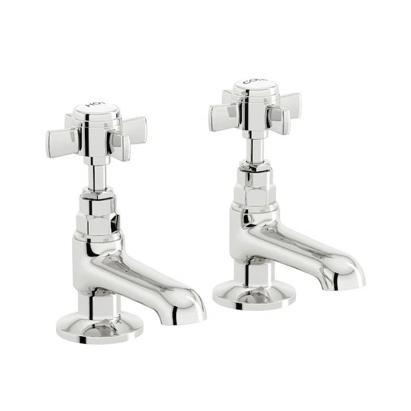 Classic Basin Pillar Taps - Chrome