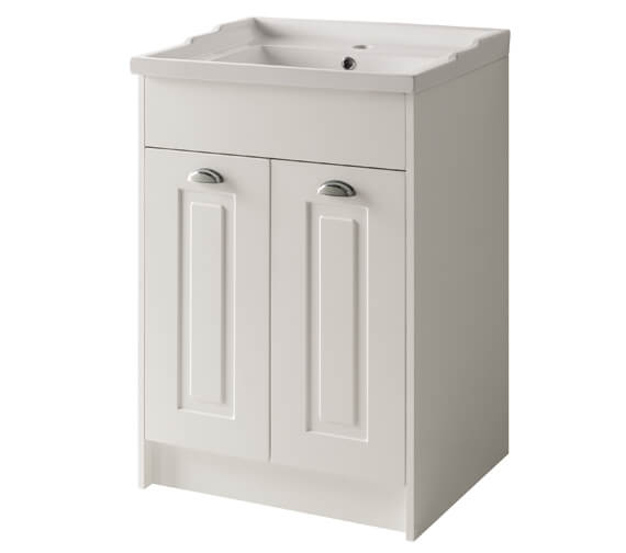 Siena Floor Standing 2 Door Basin Unit 600mm - Matt White