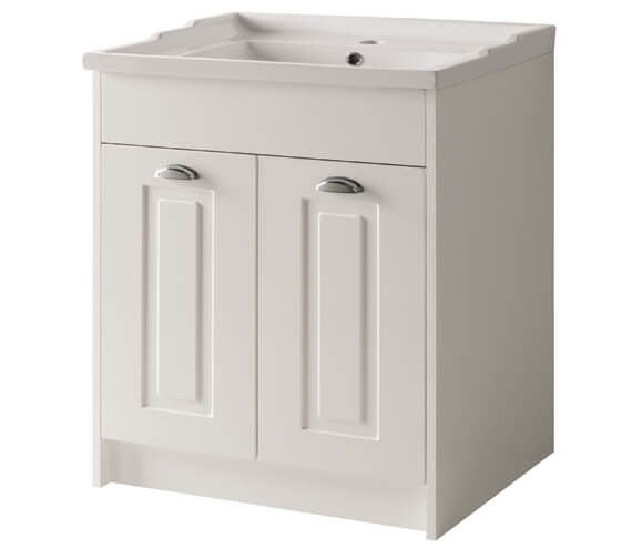 Siena Floor Standing 2 Door Basin Unit 800mm - Matt White