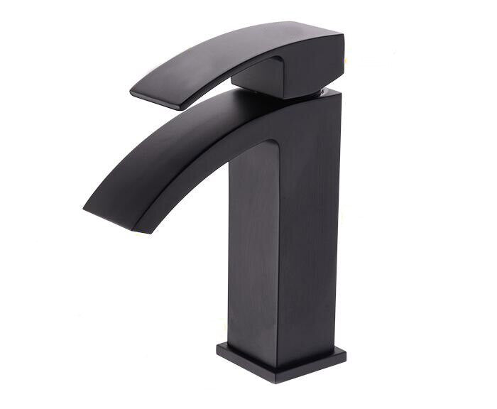 Curve Tall Mono Basin Mixer With Click Waste - Black