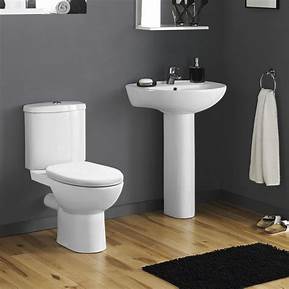 Mayfield Toilet & Basin Set - Close Coupled Toilet With Basin & Pedestal