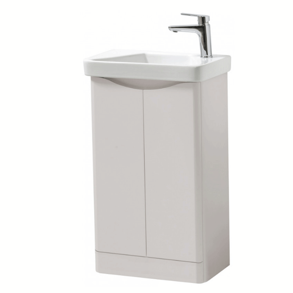 Arezzo Floor Standing Cloakroom Ceramic Basin & 2 Door Unit - Cashmere